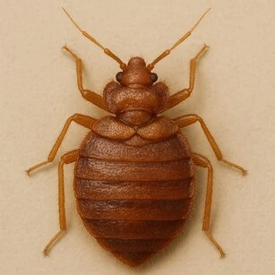 Punaise de lit adulte vue de dessus